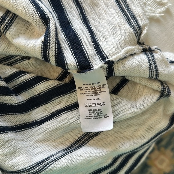 Anthropologie moth navy white striped tank top medium - Picture 6 of 6